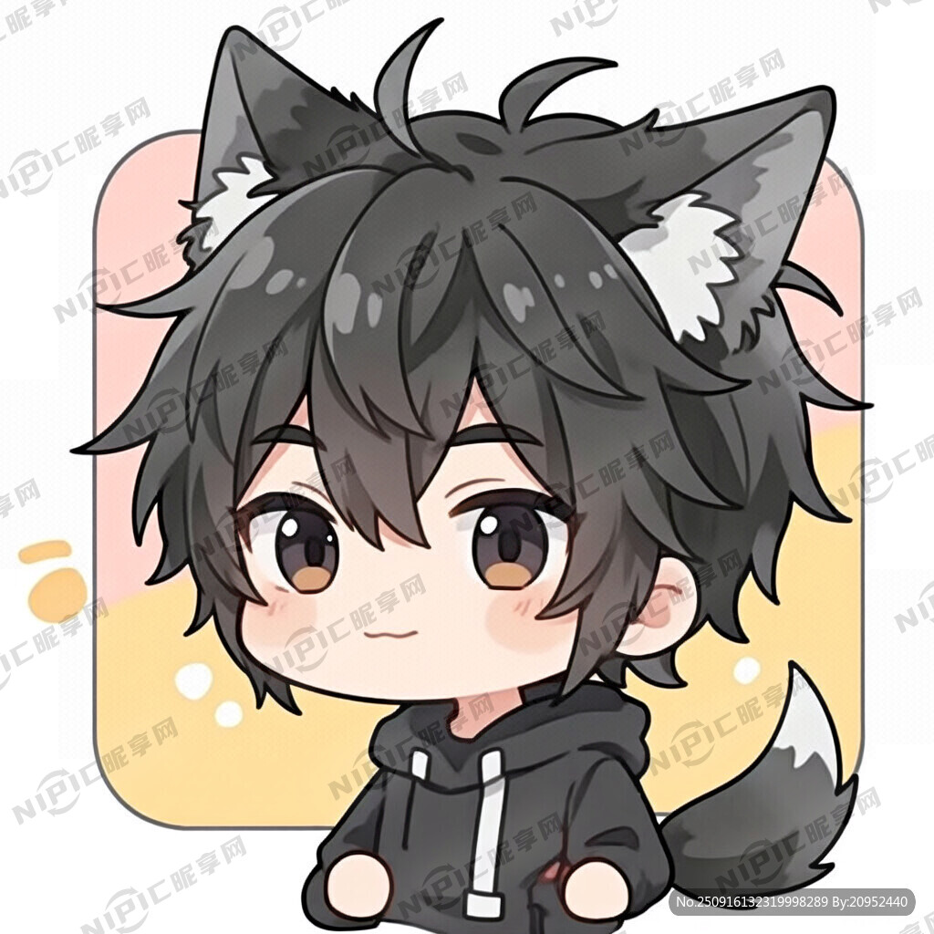 二次元风格 有呆毛 头发凌乱