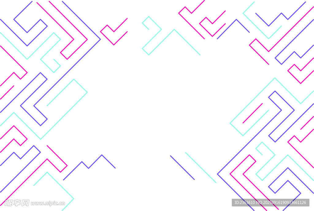 多彩几何线条边框