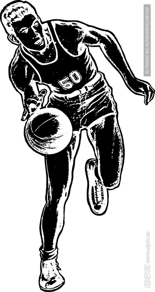 篮球运动员奔跑持球瞬间