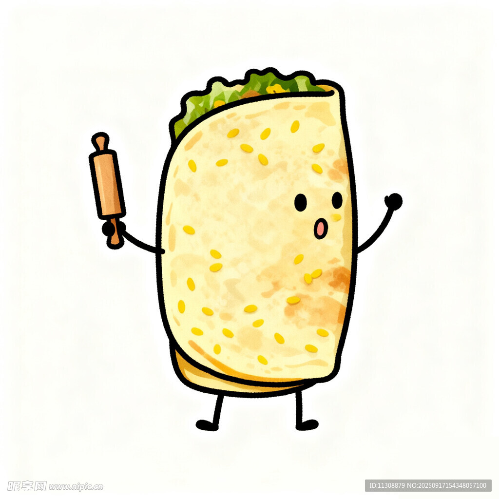 菜煎饼卡通煎饼手持擀面杖