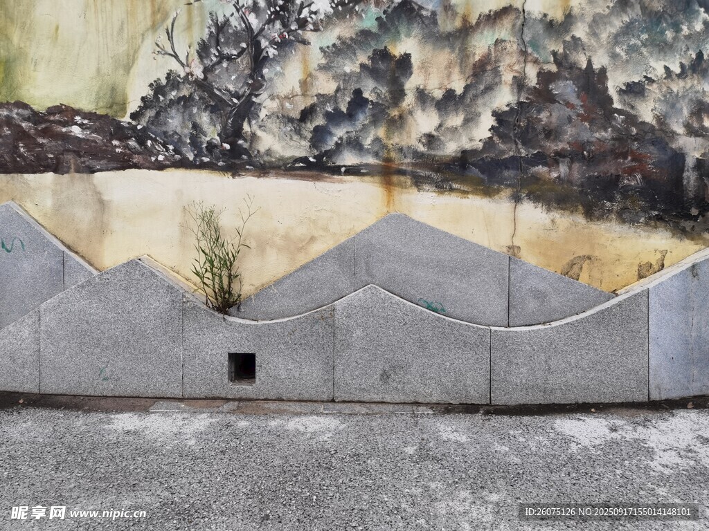 中式山水景墙雅致韵味浓