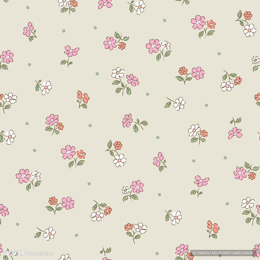 粉色花卉复古风图案背景