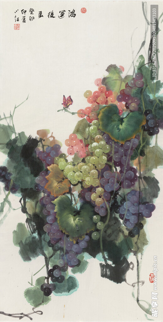 水墨葡萄图