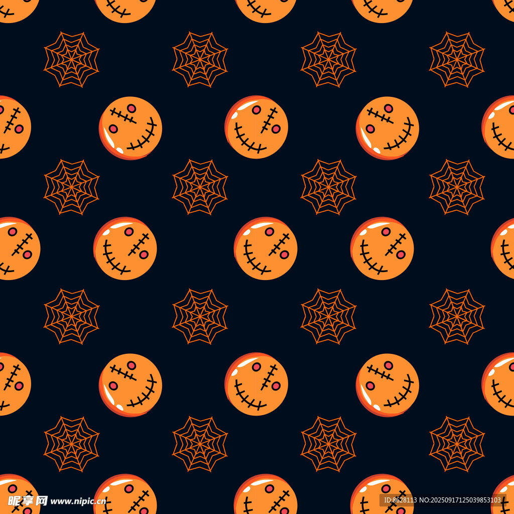 万圣节南瓜雪花图案背景