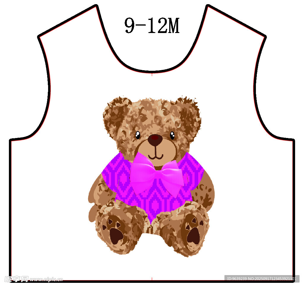 小熊图案儿童无袖背心