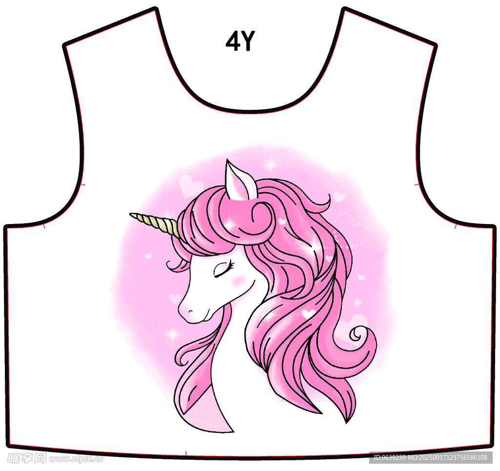 独角兽图案儿童背心