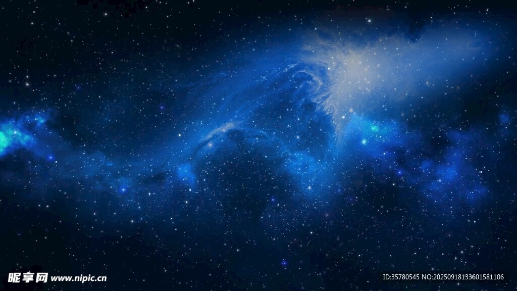 梦幻蓝色星云宇宙景象