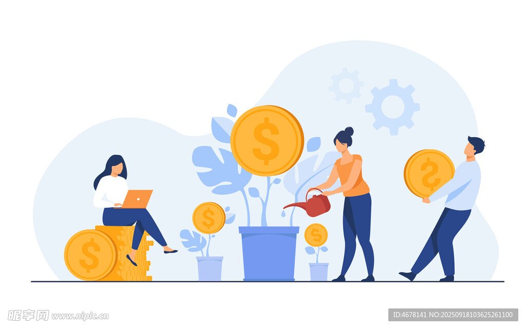 三人协作搬运金币场景