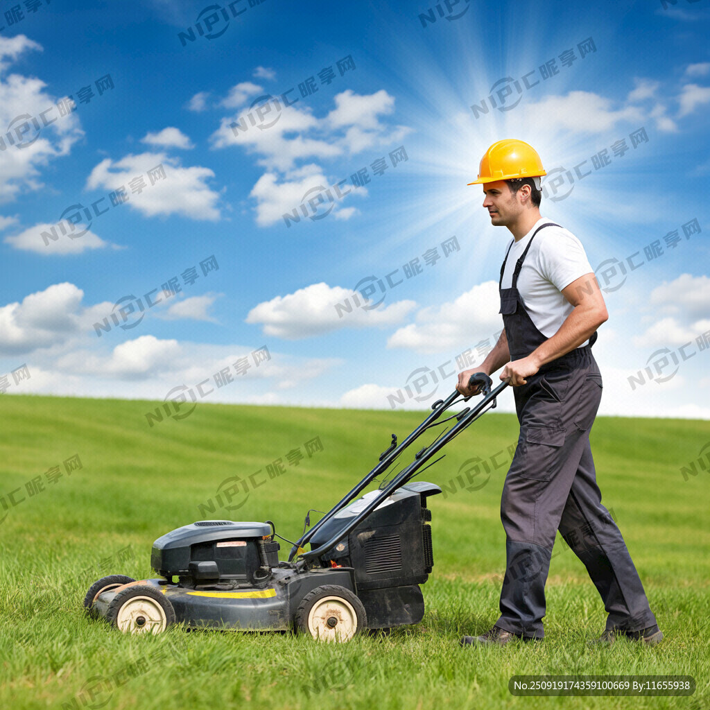 一个带着安全帽和安全头盔的男人