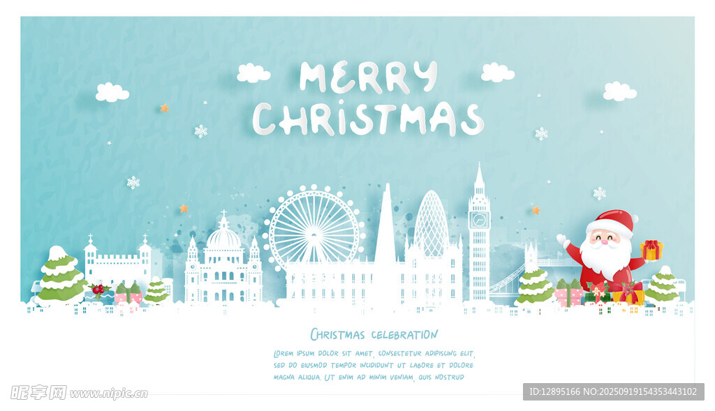 圣诞城市景观欢乐氛围