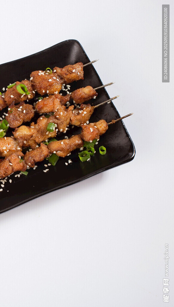 美味烤肉串摆盘精致