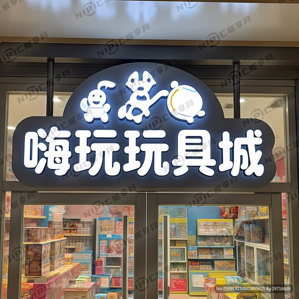 嗨玩玩具城 做一个门头灯箱图片