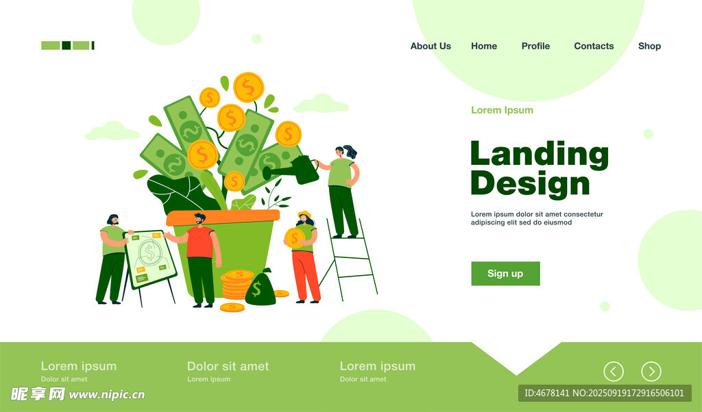 绿色金融主题着陆页设计