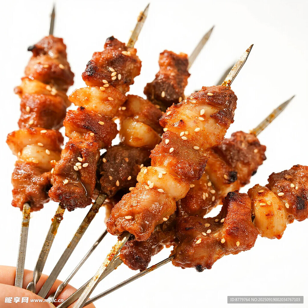 美味烤肉串 诱人色泽