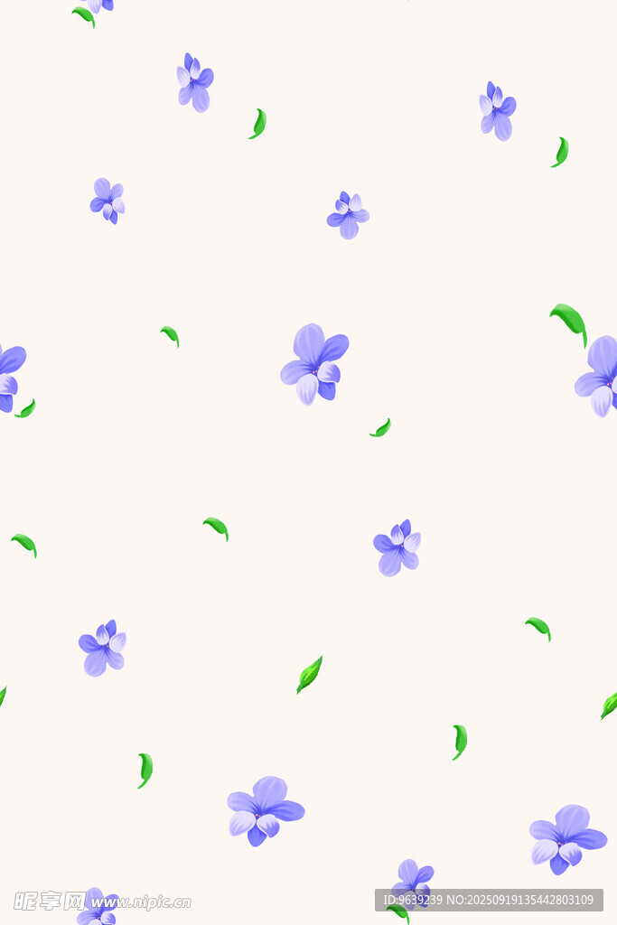 淡紫色小花无缝图案背景