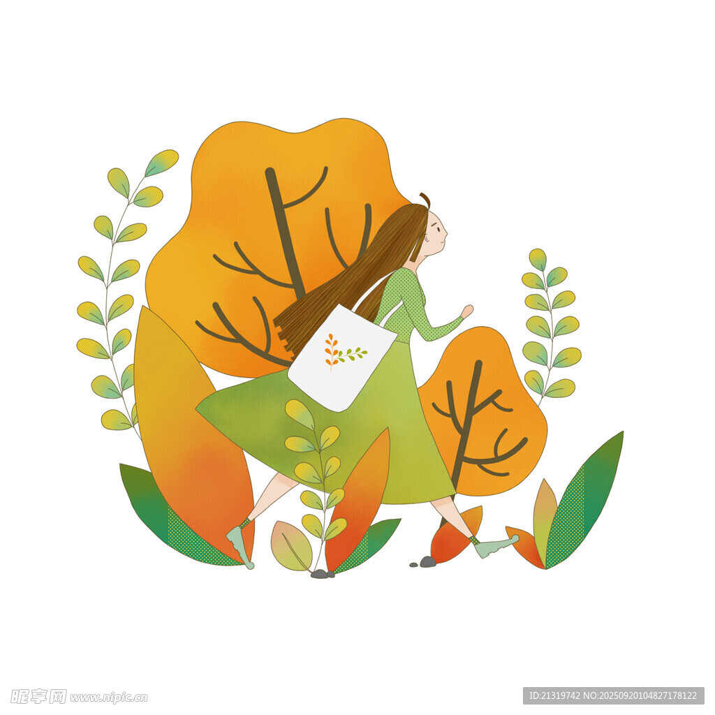 秋游插画素材