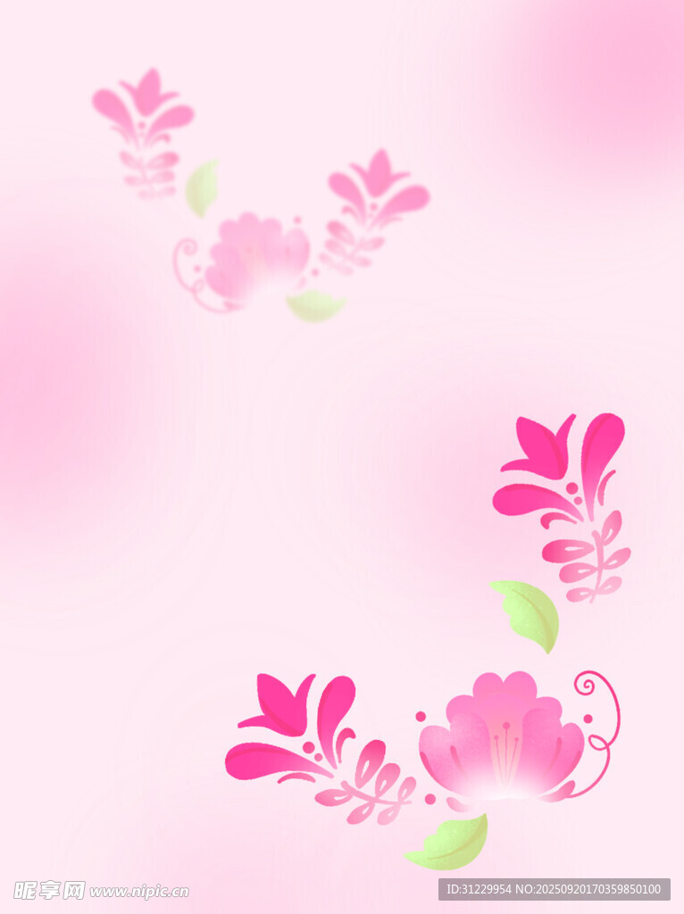粉色花卉装饰图案