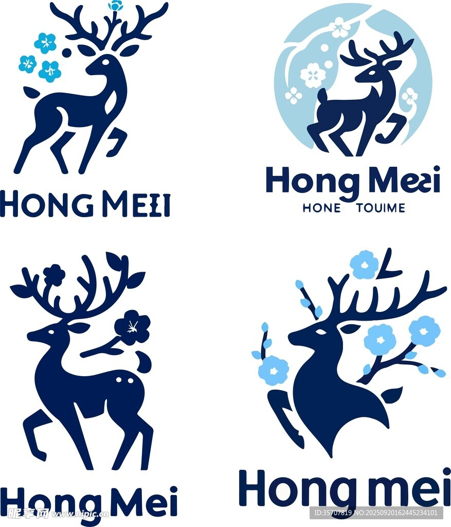 鹿主题品牌标志设计