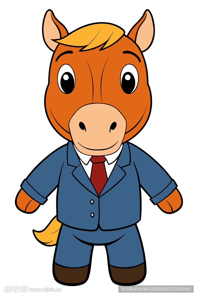 穿西装的卡通小马