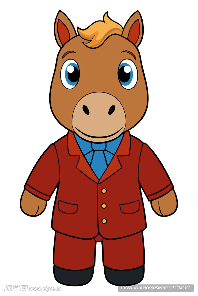 穿西装的可爱小马玩偶