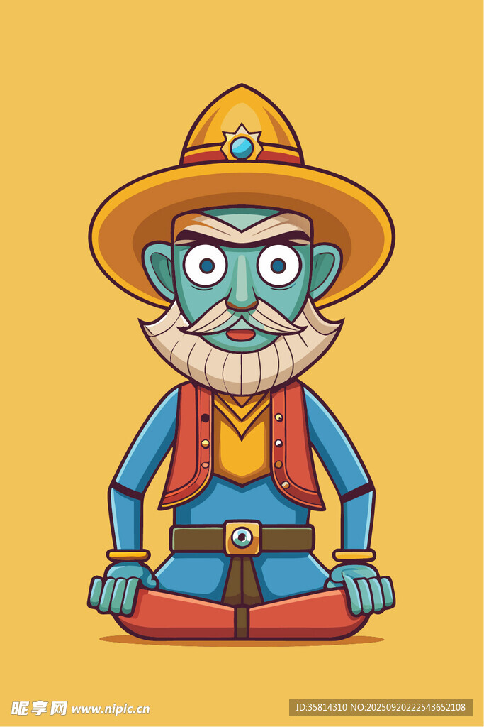 墨西哥风格卡通老者形象