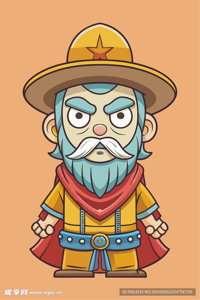 西部牛仔风老年超级英雄