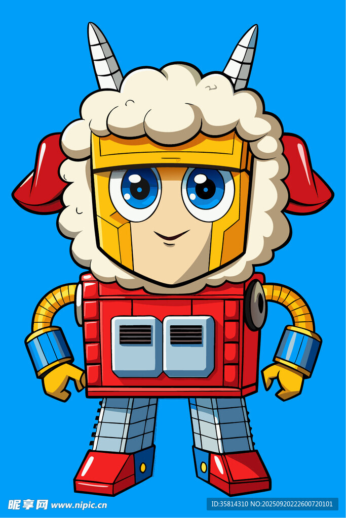 机器风小羊卡通形象