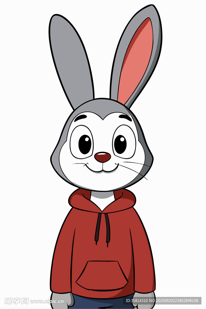 穿红衣的卡通兔子形象