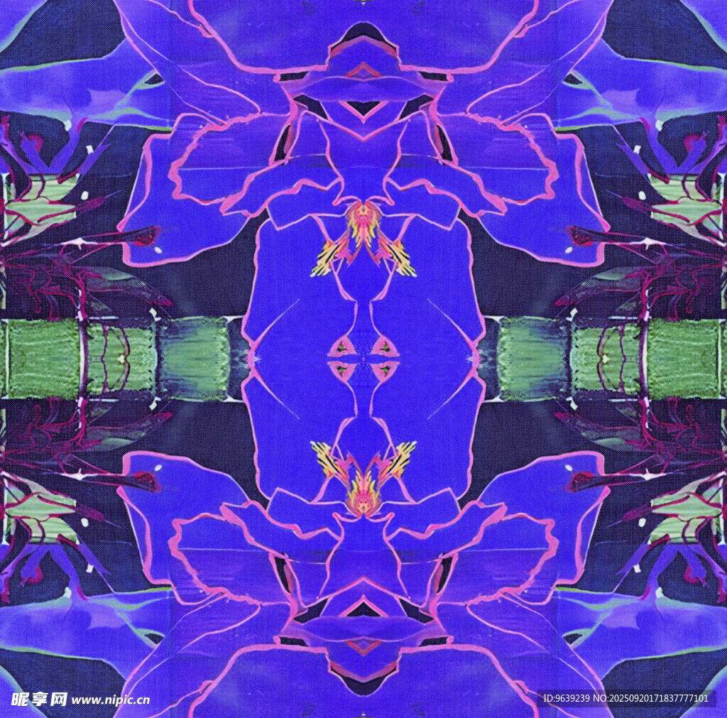 梦幻绚丽对称抽象艺术图案