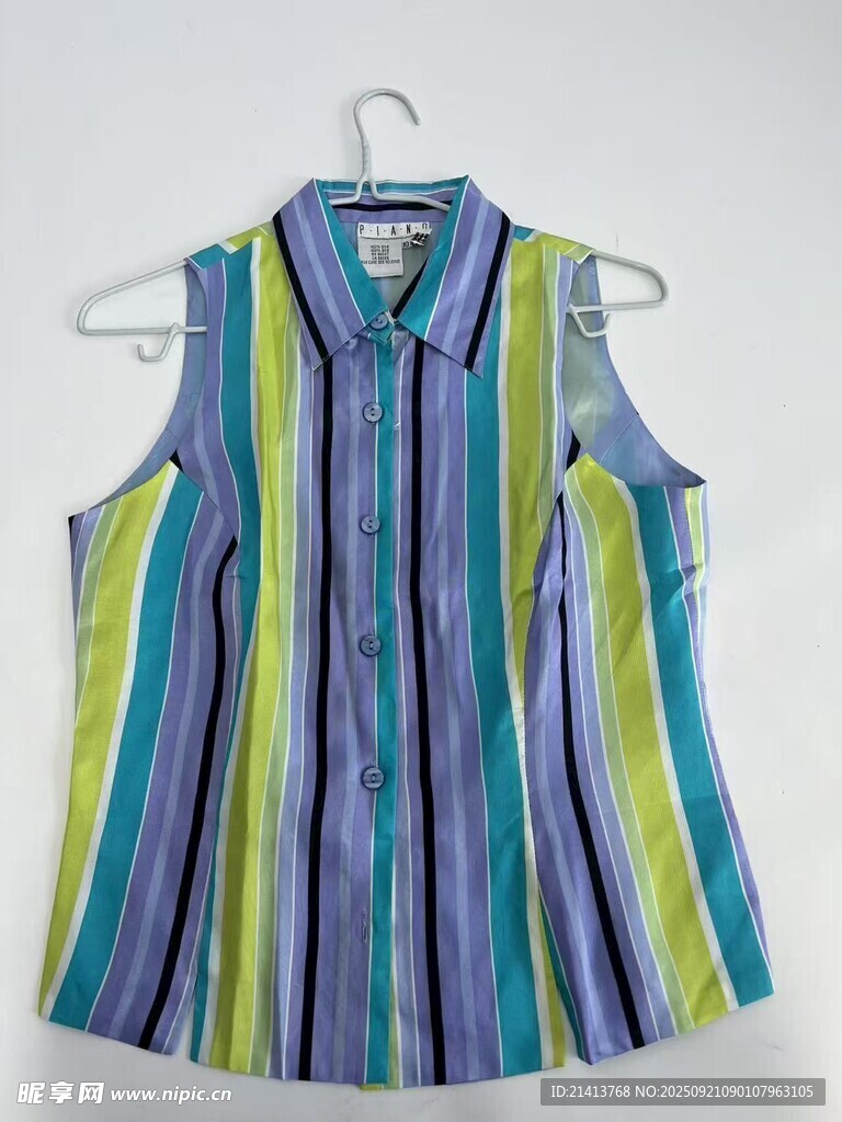 无袖衬衫条纹