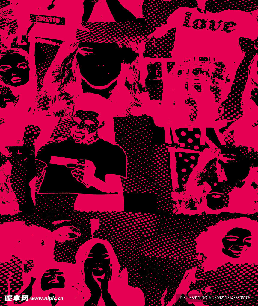 复古风粉色系人群活动画面