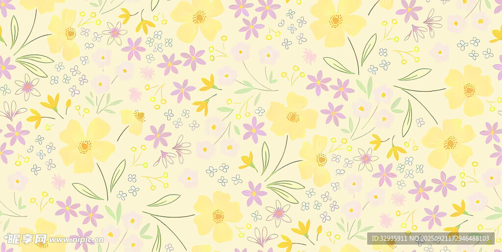 清新碎花图案背景