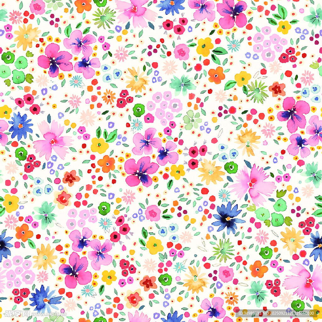 多彩缤纷花卉图案背景
