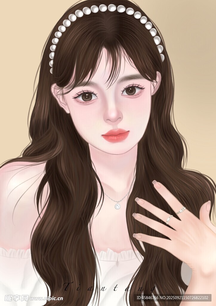 自画半厚涂人像