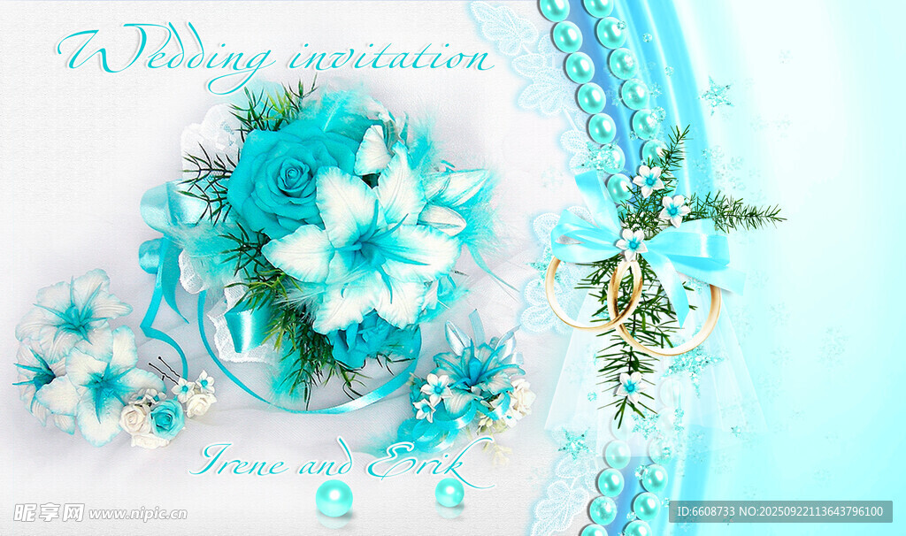 蓝白花卉装饰摆件