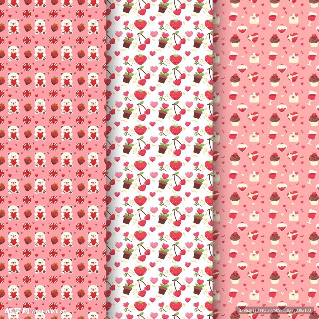 粉色花卉图案布料纹理