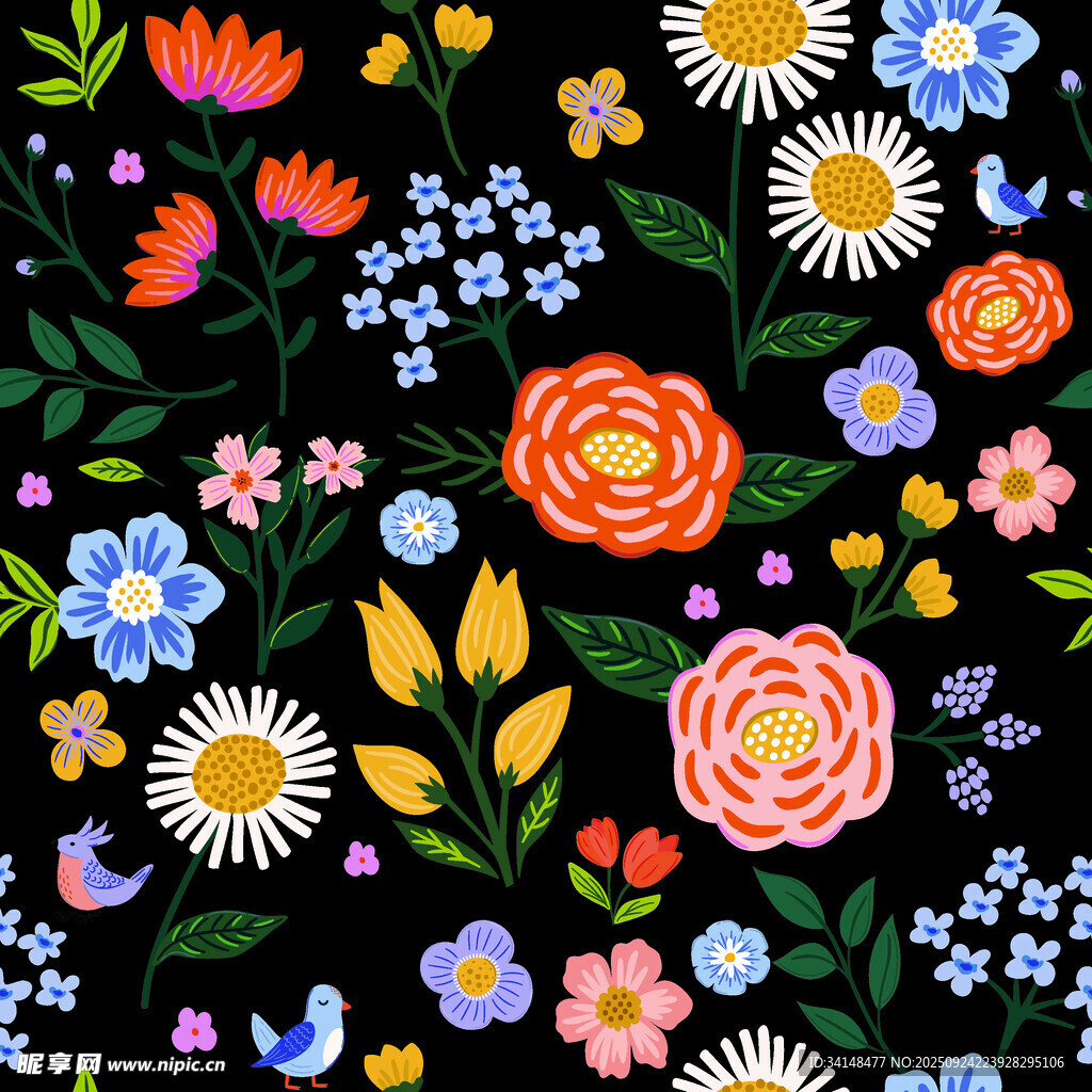 多彩花卉图案背景