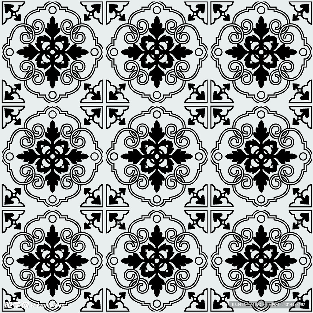 黑白几何花纹图案设计