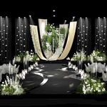 优雅黑白风婚礼仪式现场绿色婚礼