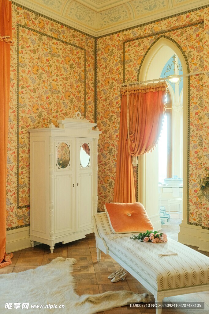 复古欧式风格卧室一角