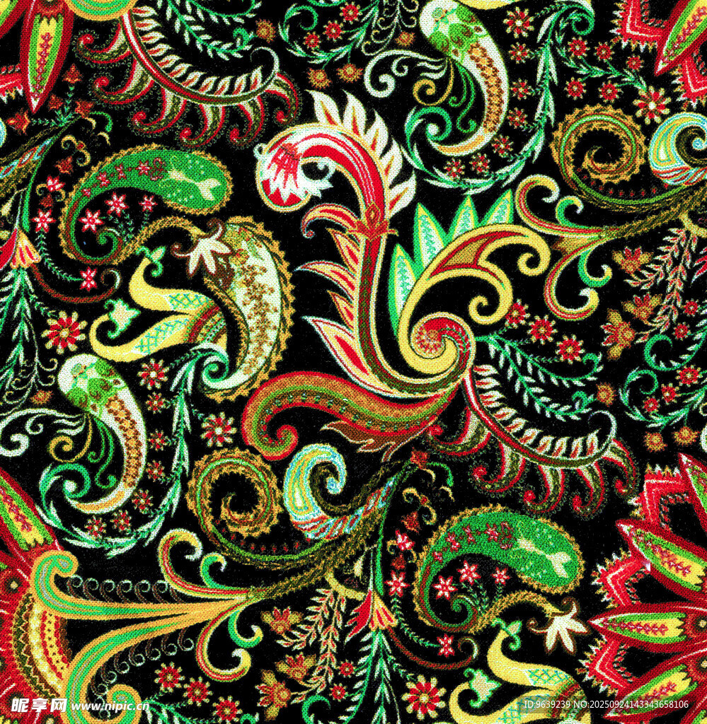 绚丽多彩的民族风花纹图案