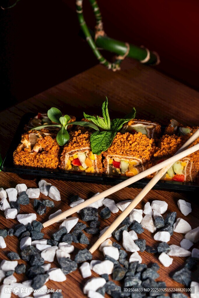 美味寿司配精致摆盘