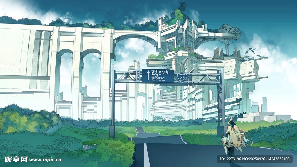 奇幻未来风的户外场景