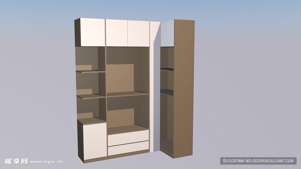 现代简约风格储物柜模型