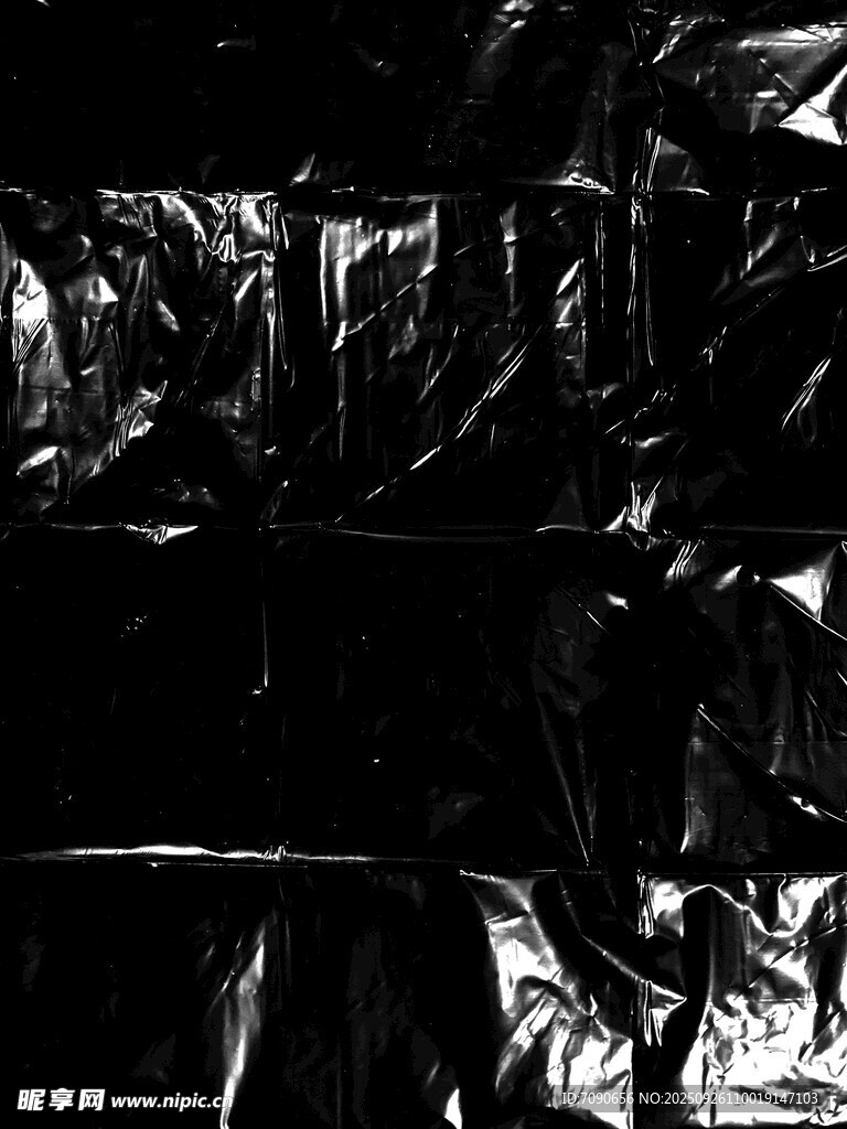 黑色褶皱反光材质纹理