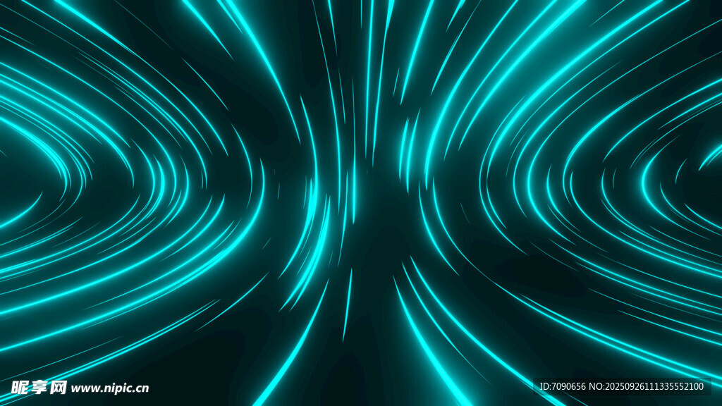蓝绿色动感光线漩涡背景