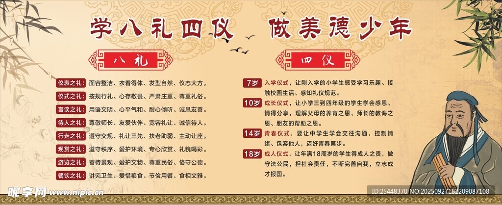 八礼四仪展板