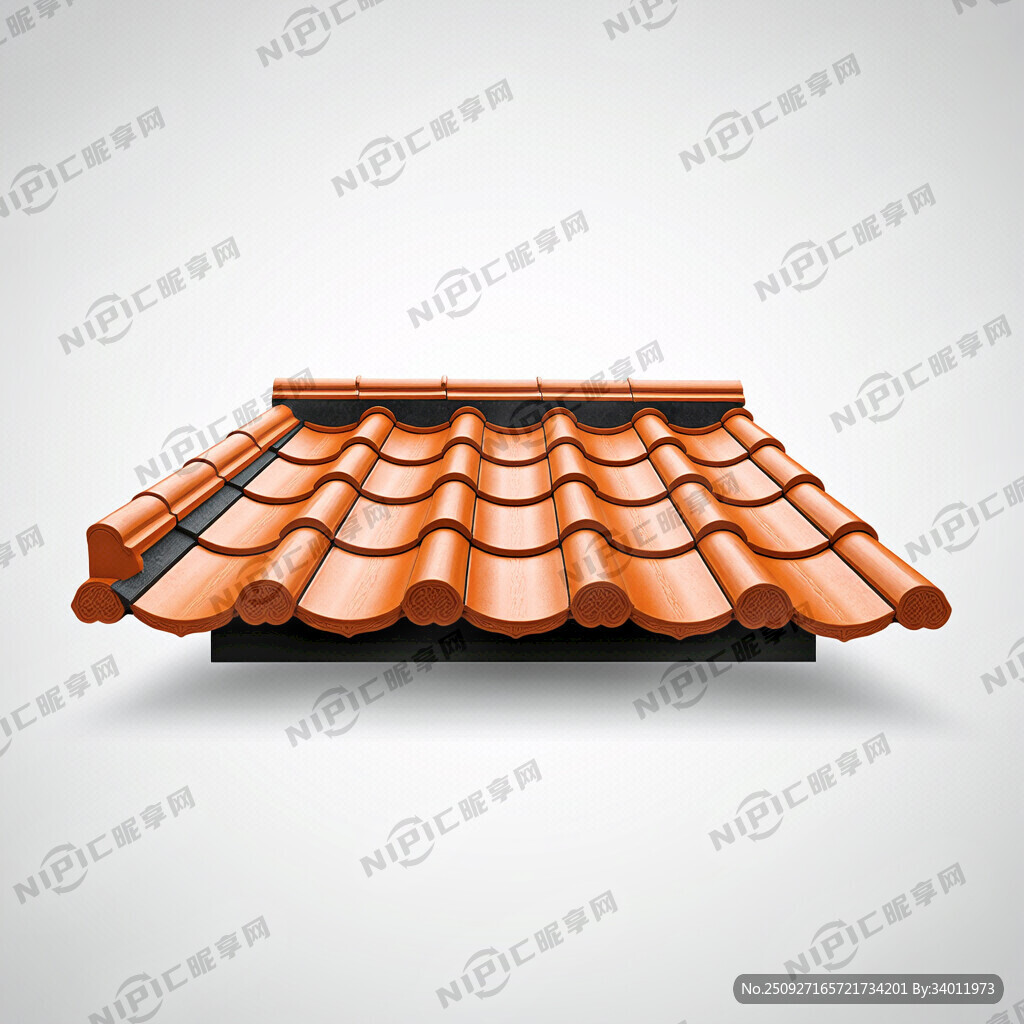 橙色树指瓦正面 有屋檐