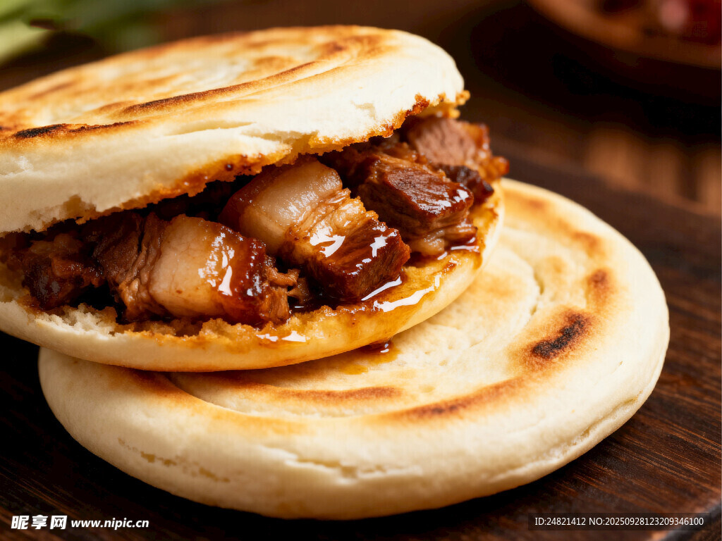 美味肉夹馍特写