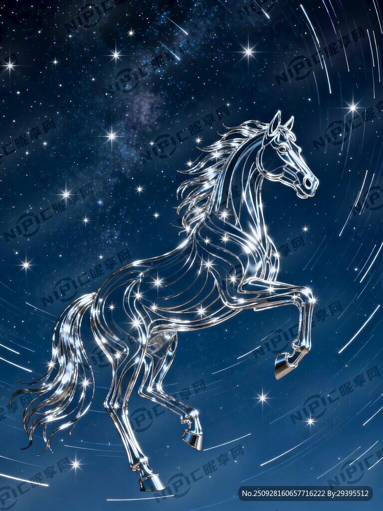 以星空为背景星星为交点用线条勾